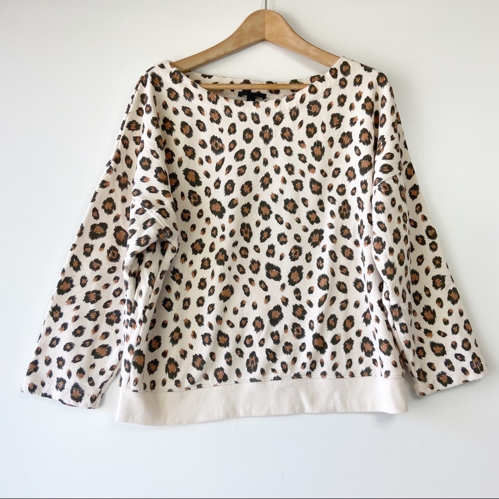 J.Crew leopard print pullover tan sweatshirt